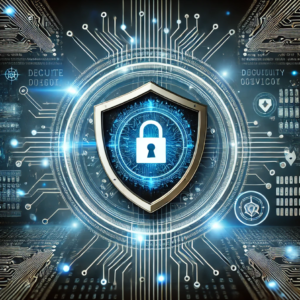 Image displaying a cybersecurity services shield of protection.